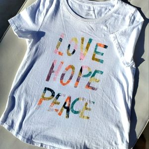 Anthropologie | Love Hope Peace Tee | S